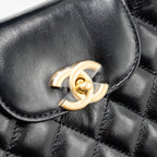 CHANEL 24P MINI SHOPPING TOTE CALFSKIN BLACK GHW (MICROCHIP)