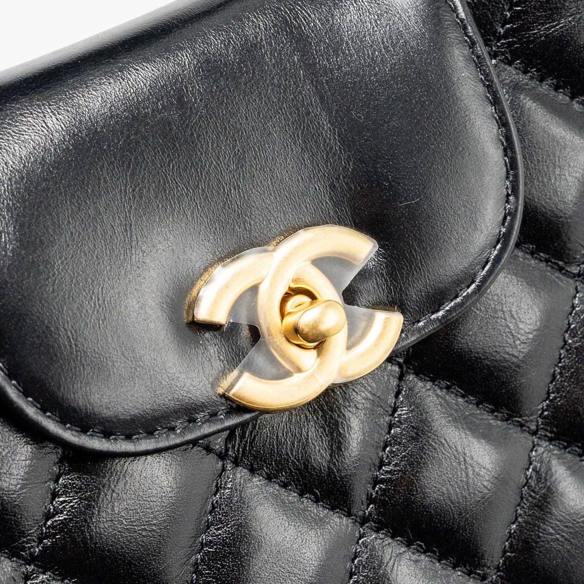 CHANEL 24P MINI SHOPPING TOTE CALFSKIN BLACK GHW (MICROCHIP)