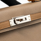 Hermes Mini Kelly II Epsom Etoupe/ Alezan/ Biscuit SHW