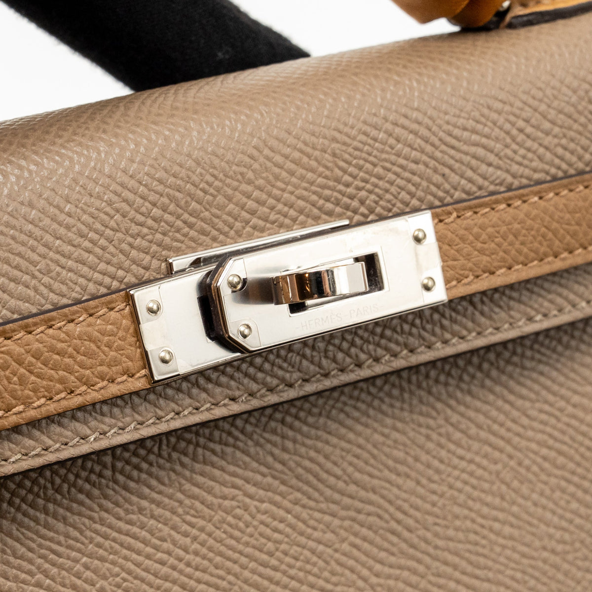 Hermes Mini Kelly II Epsom Etoupe/ Alezan/ Biscuit SHW