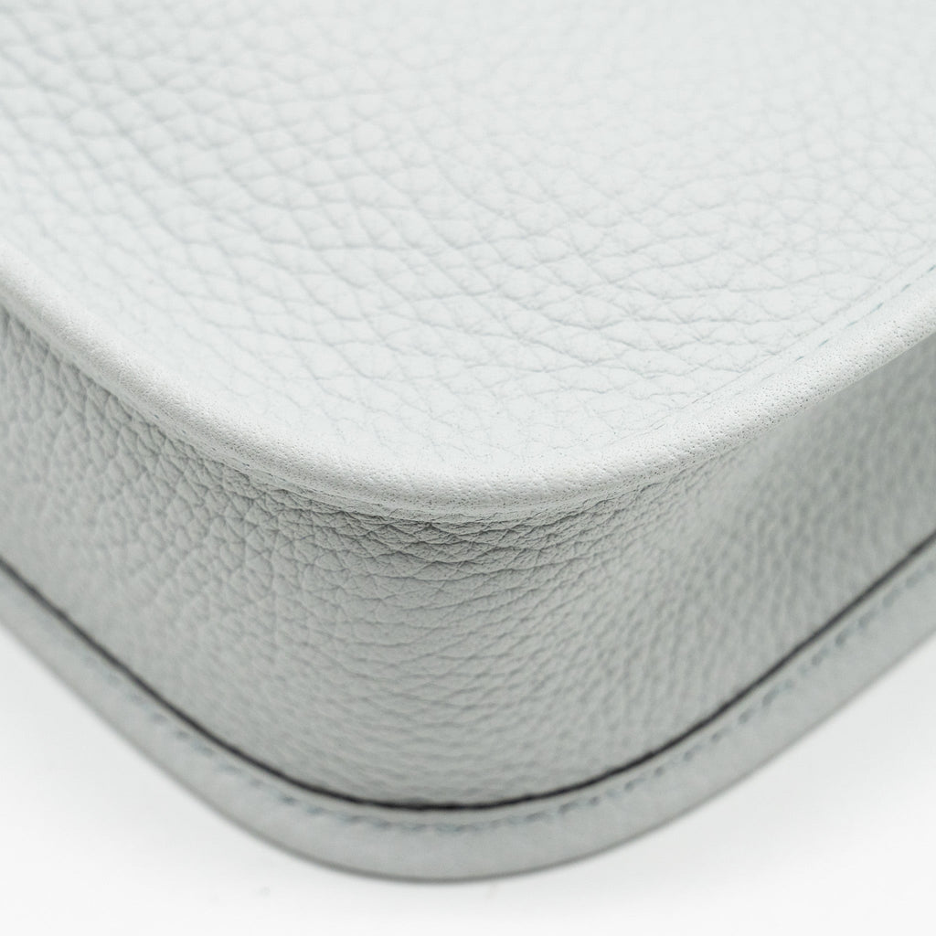 Hermes Mini Evelyne Clemence Blue Pale/Gris Etain GHW