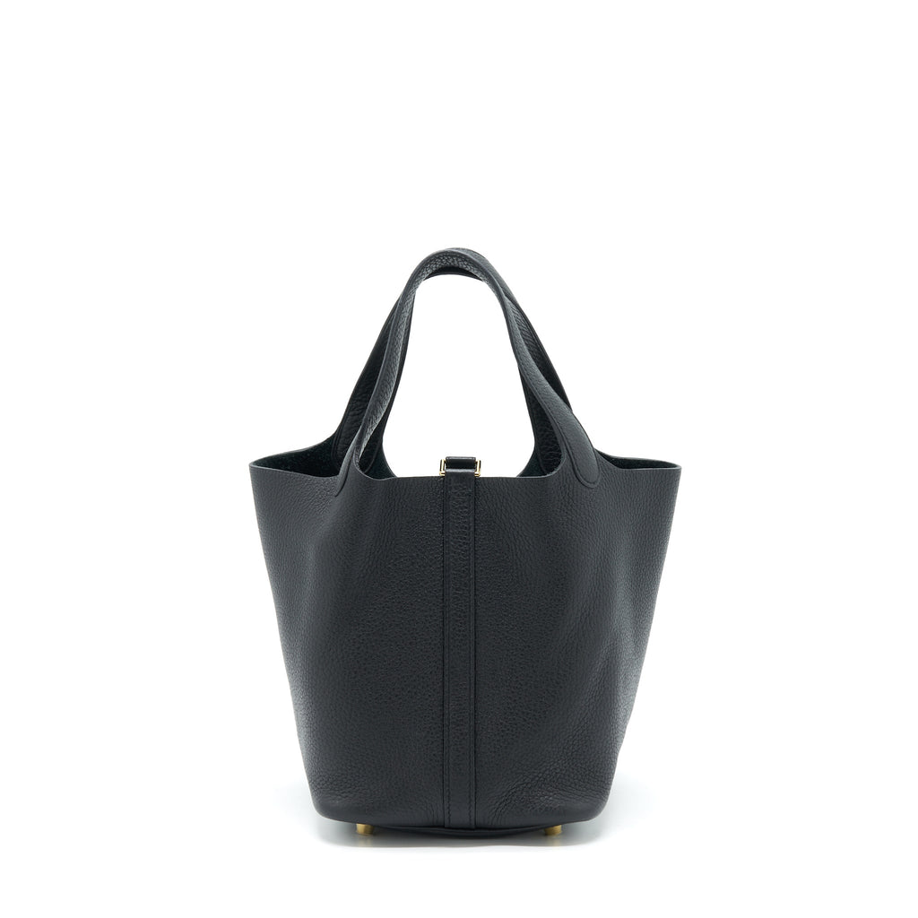 Hermes Picotin 18 Clemence Black GHW