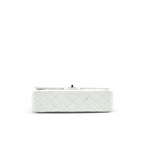 CHANEL MEDIUM CLASSIC DOUBLE FLAP BAG CAVIAR WHITE SHW