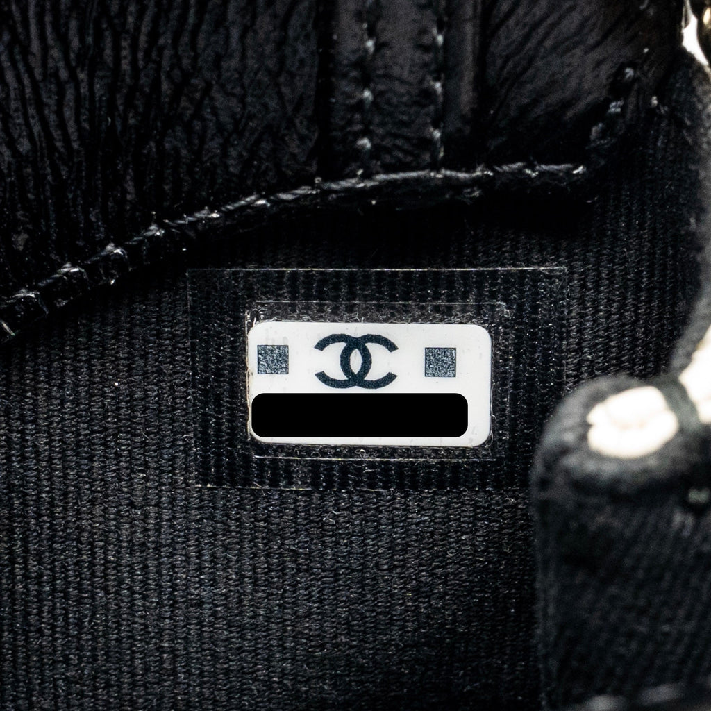 Chanel Nano 31 Clutch with Chain Shiny Lambskin White/Black LGHW (Microchip)