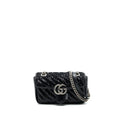GUCCI MARMONT MINI SEQUIN SHOULDER BAG BLACK