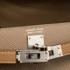 Hermes Mini Kelly II Epsom Etoupe/ Alezan/ Biscuit SHW