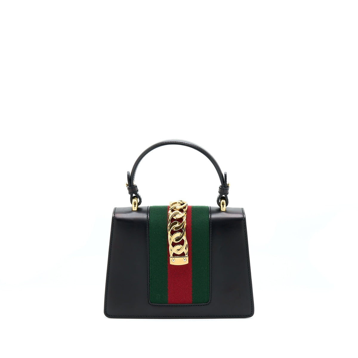 GUCCI MINI TOP HANDLE SYLVIE BAG BLACK GHW
