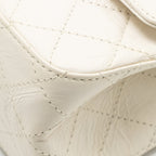CHANEL 2.55 226 REISSUE DOUBLE FLAP BAG AGED CALFSKIN WHITE GHW
