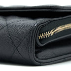 CHANEL 3 IN 1 WALLET ON CHAIN CAVIAR BLACK LGHW