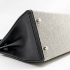 Hermes kelly 28 sellier toile H / swift ecru - black / black SHW