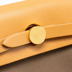 Hermes Herbag 31 Zip Bag Canvas/Hunter Leather Etoupe / Natural Sable GHW