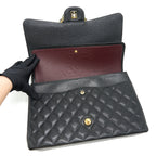CHANEL MAXI CLASSIC DOUBLE FLAP BLACK CAVIAR GHW