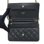 CHANEL CLASSIC WALLET ON CHAIN CAVIAR BLACK GHW