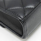 CHANEL DETAILED TOP HANDLE MINI CLUTCH WITH CHAIN LAMBSKIN BLACK LGHW (MICROCHIP)