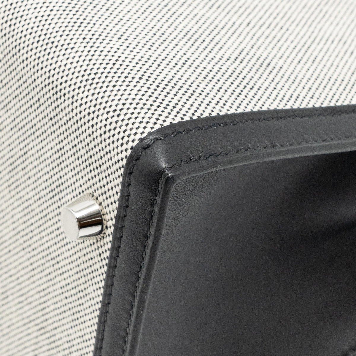 Hermes kelly 28 sellier toile H / swift ecru - black / black SHW