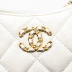 CHANEL 23K HOBO BAG CALFSKIN WHITE GHW (MICROCHIP)