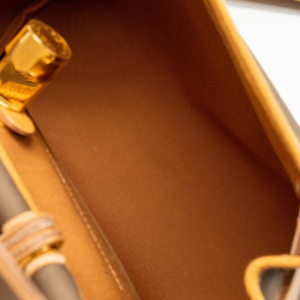 Hermes Herbag 31 Zip Bag Canvas/Hunter Leather Etoupe / Natural Sable GHW