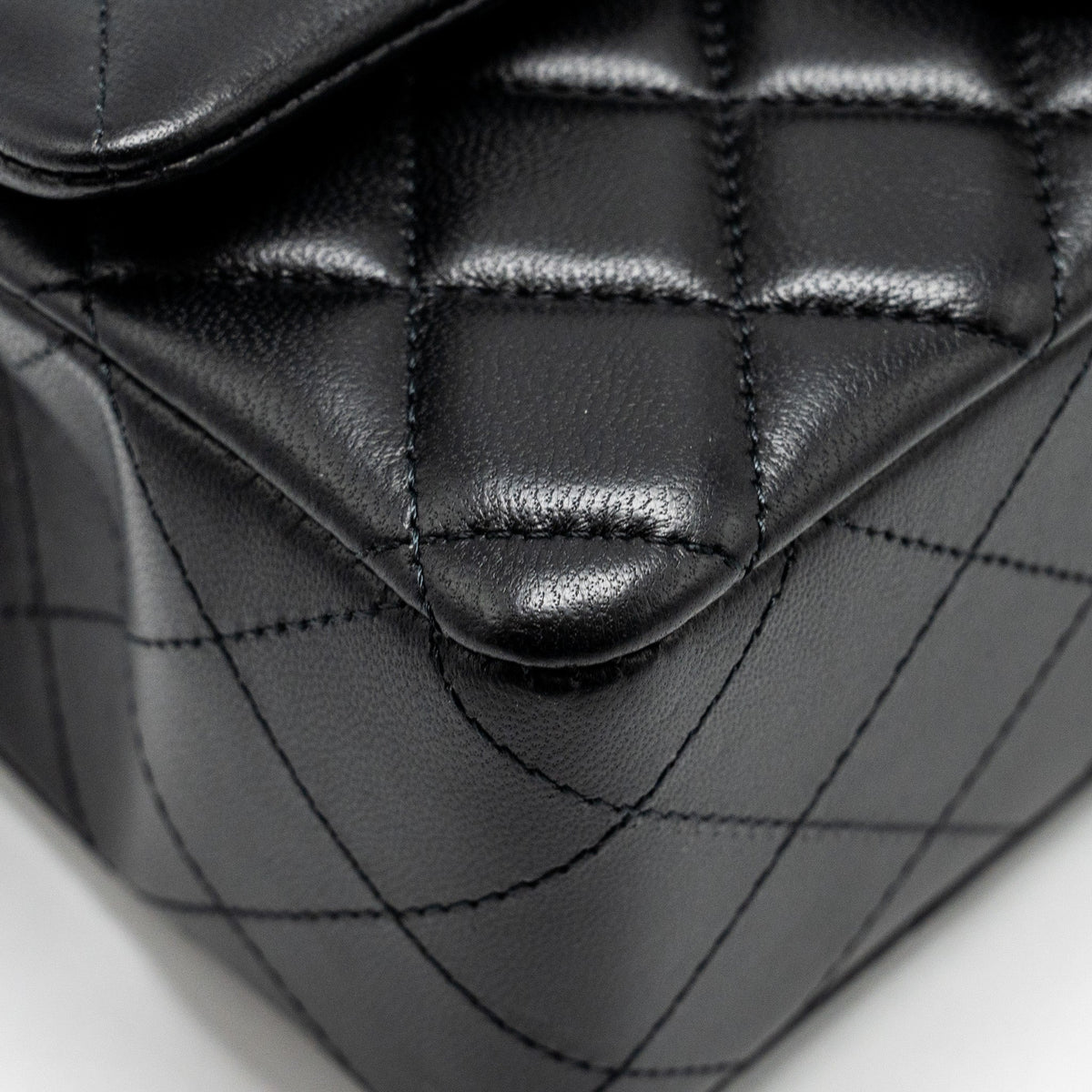 CHANEL MINI RECTANGULAR FLAP BAG LAMBSKIN BLACK LGHW (MICROCHIP)