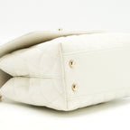 CHANEL SMALL COCO HANDLE CAVIAR WHITE LGHW (MICROCHIP)