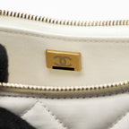 CHANEL 23K HOBO BAG CALFSKIN WHITE GHW (MICROCHIP)