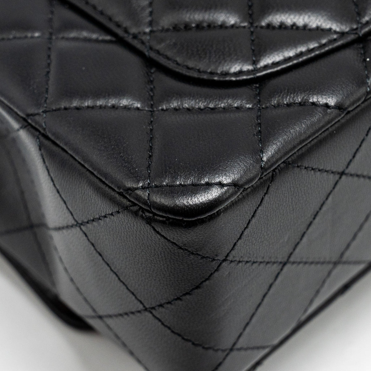 CHANEL MINI RECTANGULAR FLAP BAG LAMBSKIN BLACK LGHW (MICROCHIP)
