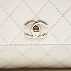 CHANEL SMALL COCO HANDLE CAVIAR WHITE LGHW (MICROCHIP)