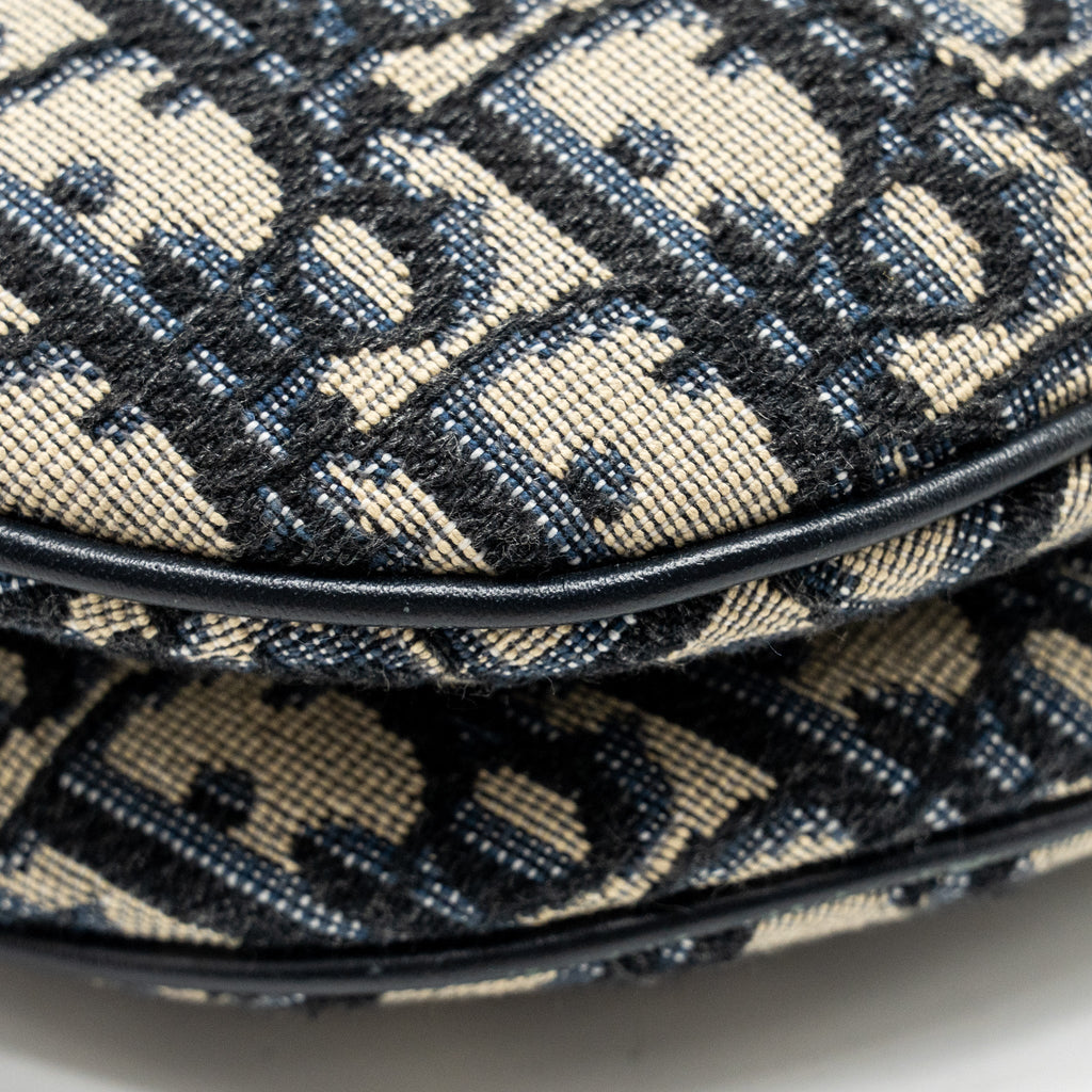 DIOR MEDIUM SADDLE BAG BLUE OBLIQUE CANVAS GHW
