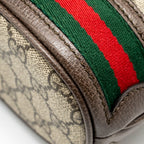 GUCCI OPHIDA MINI BUCKET BAG GG SUPREME CANVAS BEIGE / EBONY GHW
