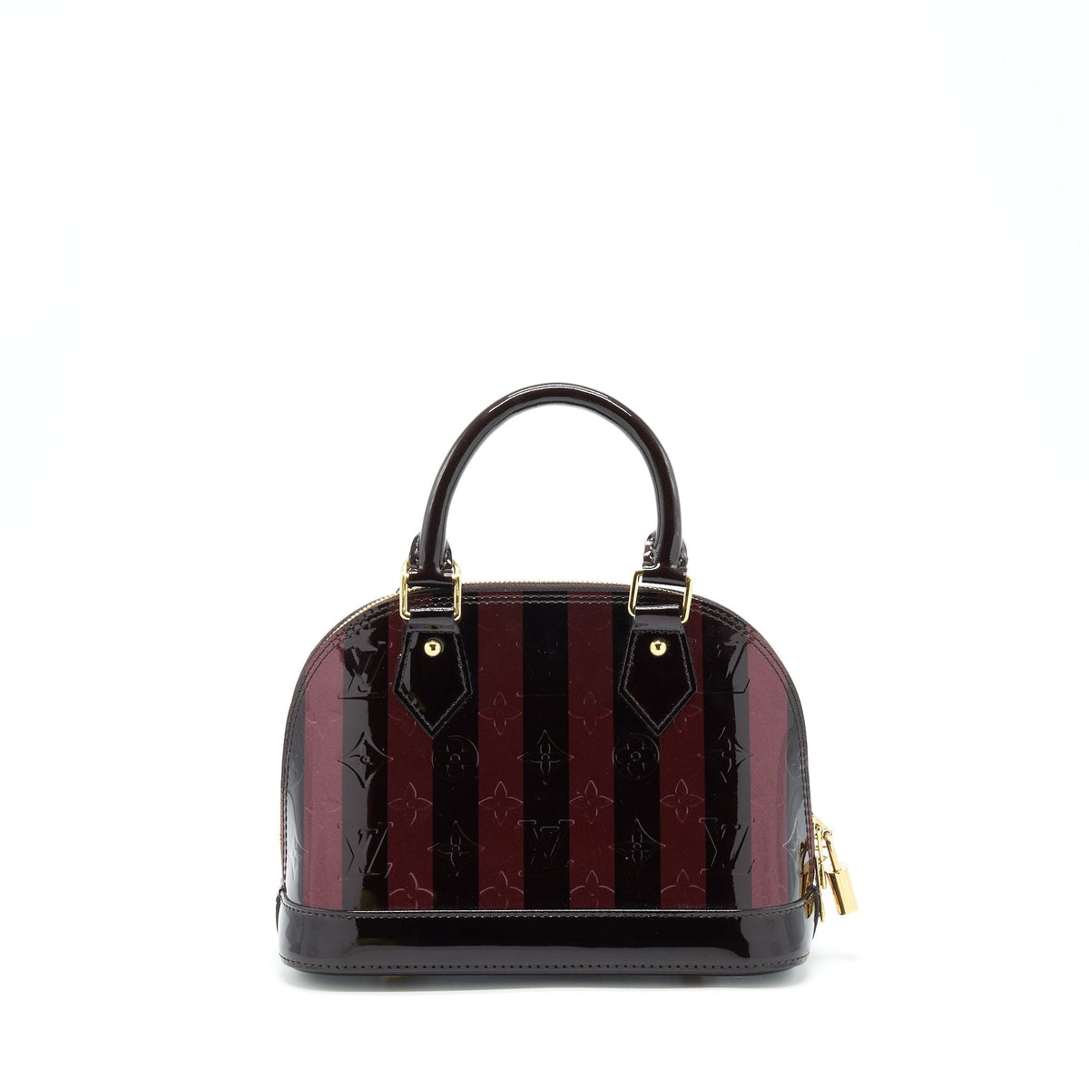 LOUIS VUITTON ALMA BB PATENT AMARANTE RAYE GHW