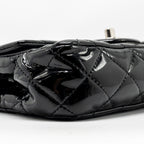 CHANEL CC MINI FLAP BAG PATENT BLACK SHW