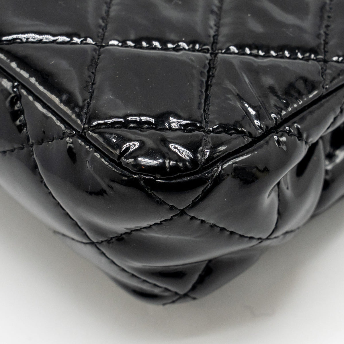 CHANEL CC MINI FLAP BAG PATENT BLACK SHW
