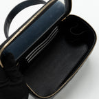 CHANEL TOP HANDLE LONG VANITY WITH CHAIN LAMBSKIN BLACK LGHW(MICROCHIP)