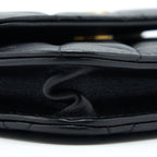 CHANEL PEARL CRUSH MINI FLAP BELT BAG LAMBSKIN BLACK BRUSHED GHW