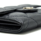 CHANEL CLASSIC CARD HOLDER WITH CHAIN CAVIAR BLACK LGHW