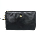CHANEL MEDIUM 22 BAG GOLD LETTER SHINY CALFSKIN BLACK GHW (MICROCHIP)