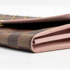 Louis Vuitton Sarah Portefeuille Long Wallet Damier Ebene Canvas Pink GHW