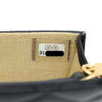 CHANEL PEARL CRUSH MINI FLAP BELT BAG LAMBSKIN BLACK BRUSHED GHW