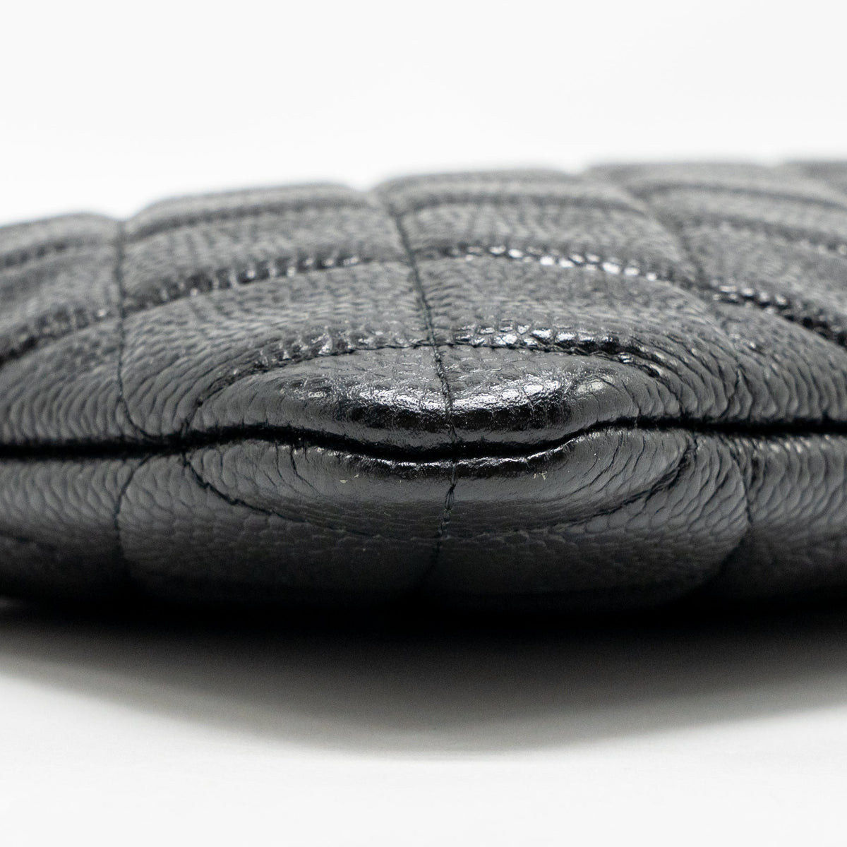 CHANEL CLASSIC ZIPPED POUCH CAVIAR BLACK LGHW