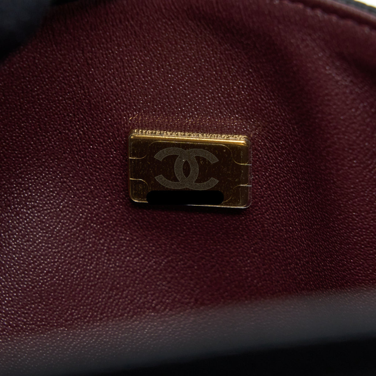 CHANEL SMALL CLASSIC DOUBLE FLAP BAG CAVIAR BLACK GHW (MICROCHIP)