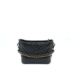 CHANEL CHEVRON SMALL GABRIELLE HOBO BAG BLACK MULTICOLOUR HARDWARE