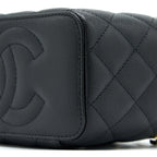 CHANEL LONG VANITY WITH CHAIN CAVIAR BLACK LGHW (MICROCHIP)