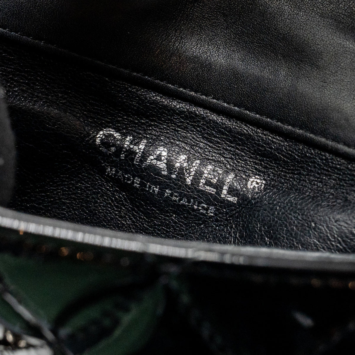 CHANEL CC MINI FLAP BAG PATENT BLACK SHW