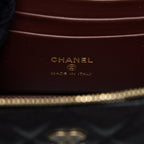 CHANEL LONG VANITY WITH CHAIN CAVIAR BLACK LGHW (MICROCHIP)
