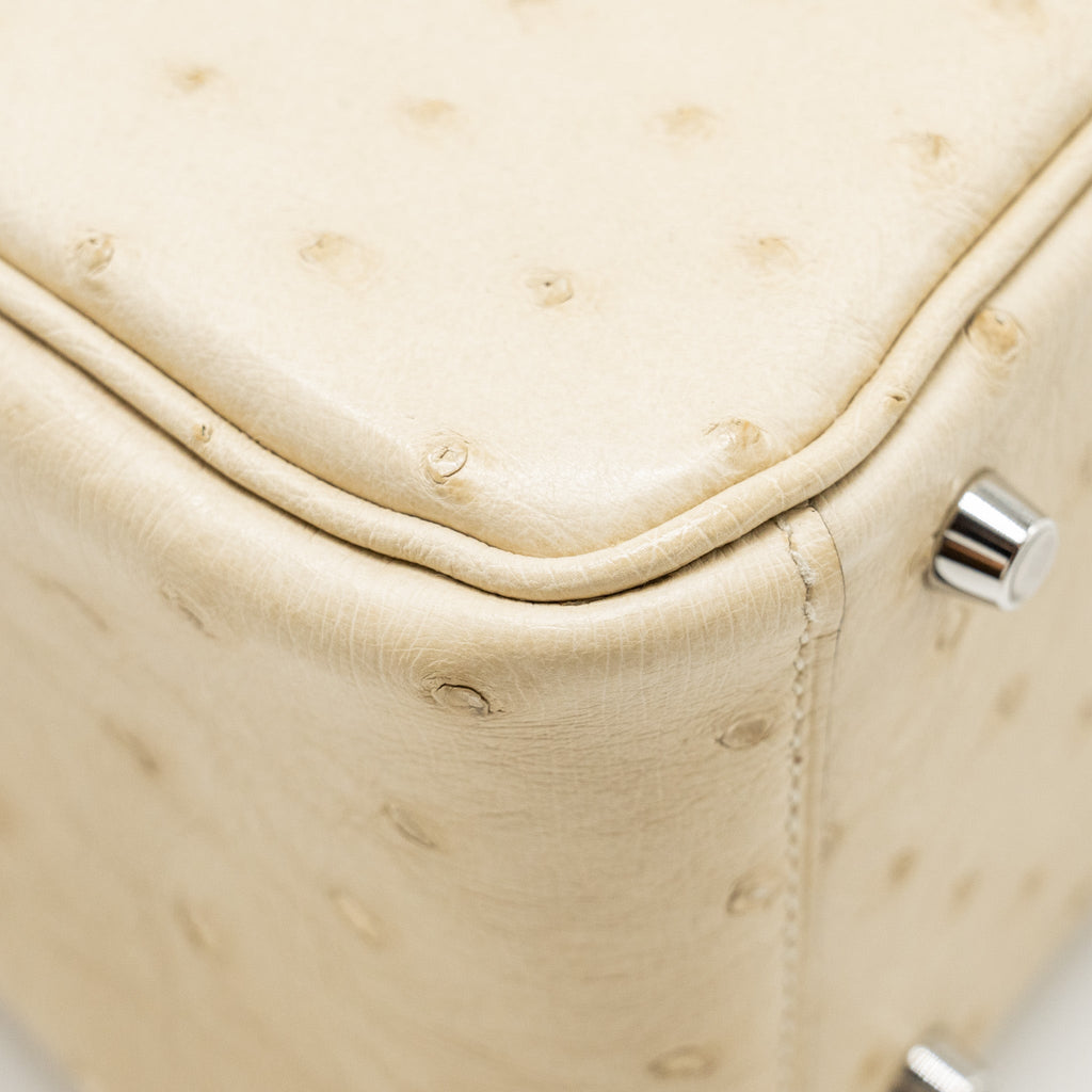 Hermes Mini Lindy Ostrich 3C Parchemin SHW
