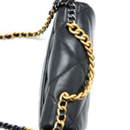 CHANEL SMALL 19 BAG LAMBSKIN BLACK MULTICOLOUR HARDWARE