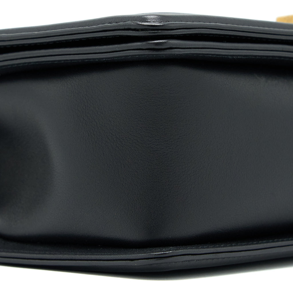 CHANEL MEDIUM BOY BAG LAMBSKIN BLACK BRUSHED GHW