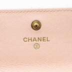 CHANEL 19 CARD HOLDER LAMBSKIN LIGHT PINK GHW (MICROCHIP)