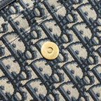 DIOR SADDLE POUCH WITH CHAIN DIOR OBLIQUE JACQUARD BLUE GHW