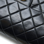 CHANEL VINTAGE SMALL CLASSIC DOUBLE FLAP BAG LAMBSKIN BLACK GHW