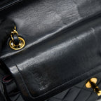 CHANEL VINTAGE SMALL CLASSIC DOUBLE FLAP BAG LAMBSKIN BLACK GHW
